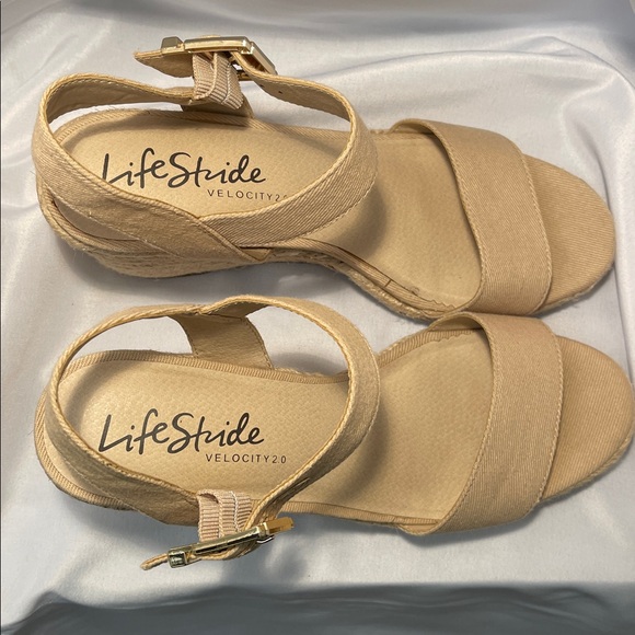 Beige Wedge Rope Sandals - Picture 4 of 9